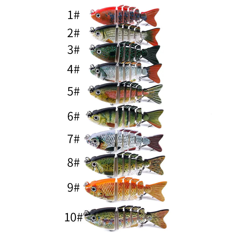 8cm 13g 10PCS Fishing Lure Swimbait Lifelike Fishing Hard Lure Crankbait With 2 Hook Fishing Baits
