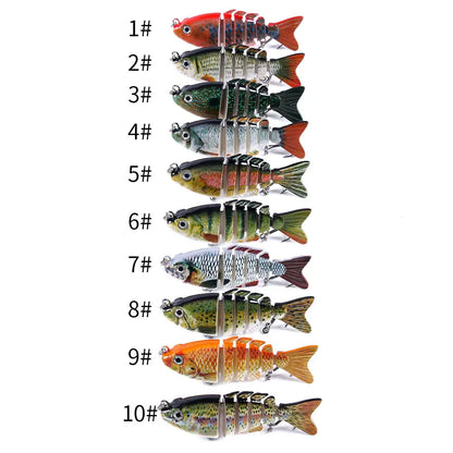 8cm 13g 10PCS Fishing Lure Swimbait Lifelike Fishing Hard Lure Crankbait With 2 Hook Fishing Baits