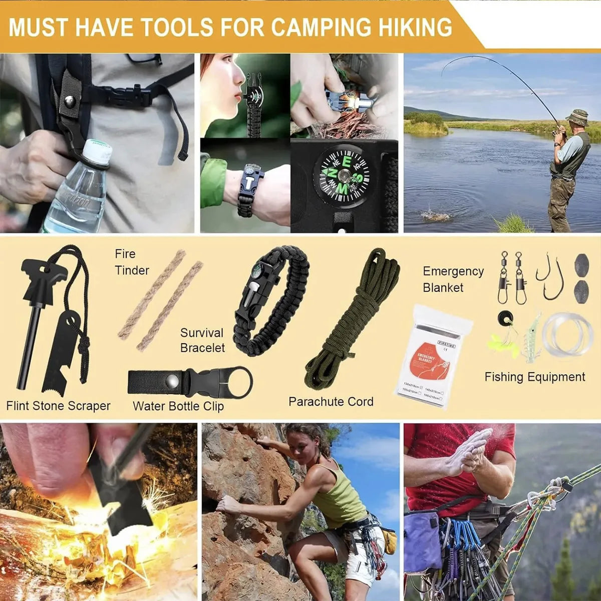Outdoor Supplies Camping Emergency Equipment Camping Survival Tool Set Multifunction