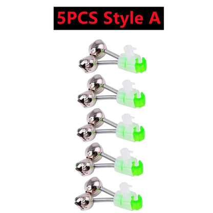 10-1PC Fishing Bite Alarms Fishing Rod Bells Tip Clip Bells Ring Green ABS