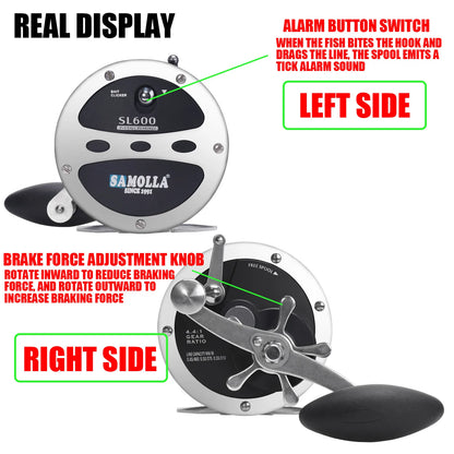 Saltwater Fishing Reels 7+1bb Casting  Gear Ratio 4.1/4.4:1 20-30KG Baitcasting Reel