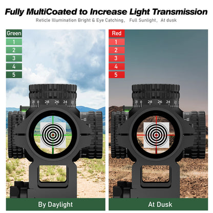 1-5X24 Tactical Optical Scope Red and Green Illuminated