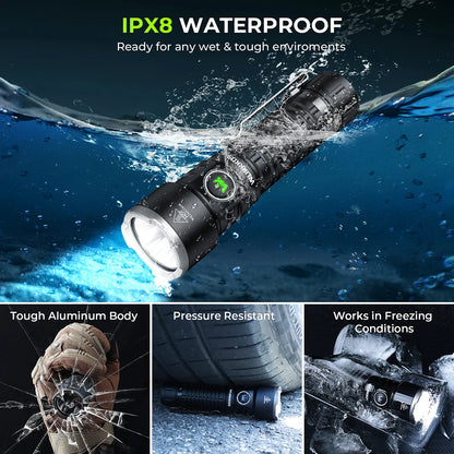 Wurkkos TS28 EDC Flashlight 3200 lm Rechargeable 21700 Battery 506m Beam