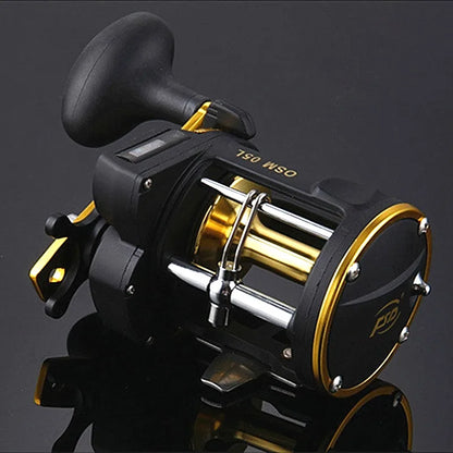 Right Hand Drum Wheel Boat Sea Linecounter Reel