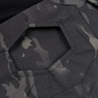 Outdoor Long Sleeve Tactical Shirts Combat Shirt 1/4 Zipper Ripstop Cotton Wear-resisting Camo Airsoft T Shirts Men Clothing