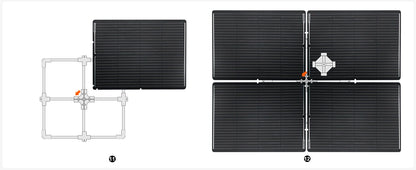 DOKIO 400W Portable Detachable & Adjustable Angle Blade Solar Panel Kit (8x50W)