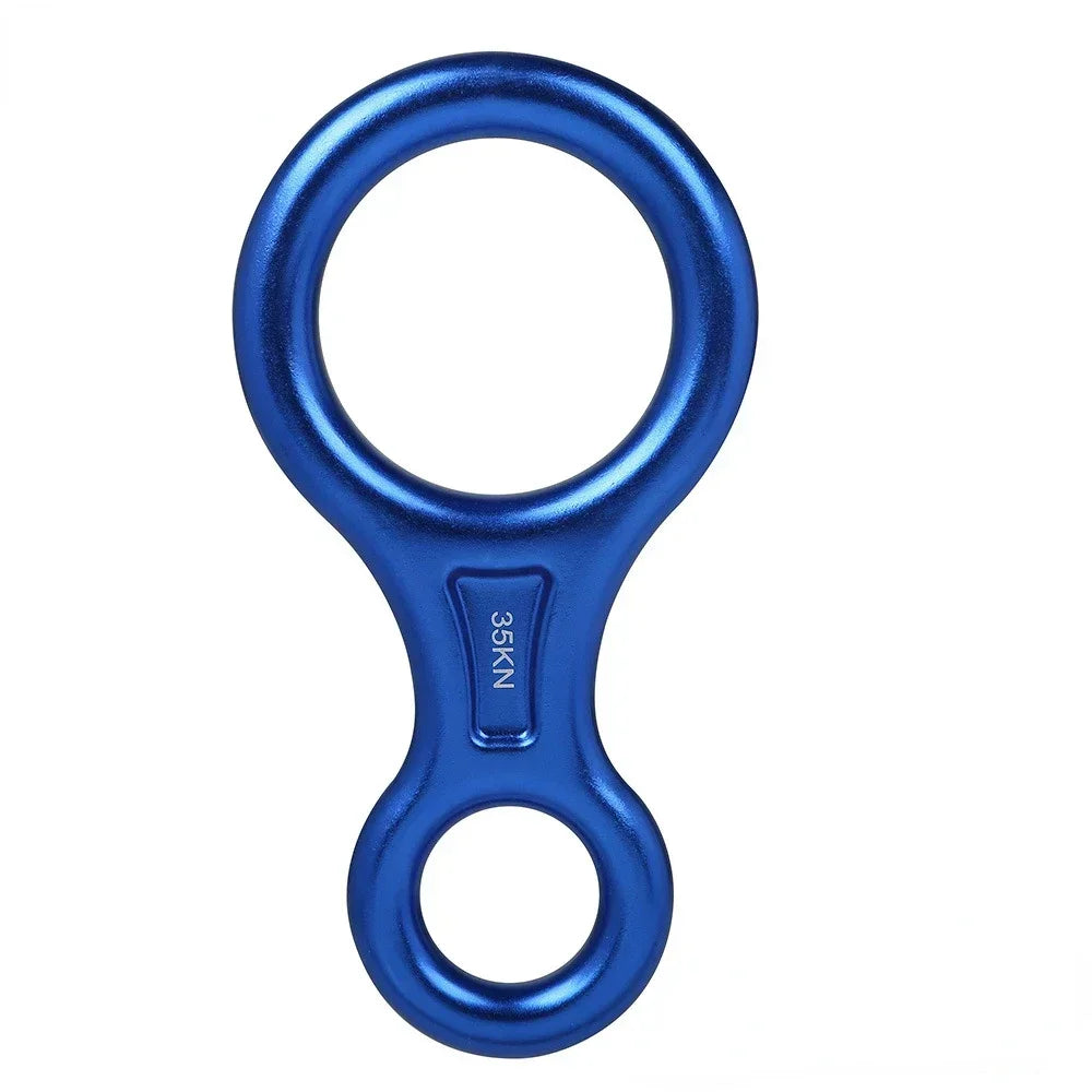 1Pcs Rock Climbing Carabine 8 Shape Rigging Descender Aluminum Figure Belay Device Abseiling 35kN Eight Ring Downhill Equipment