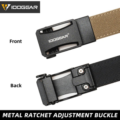 IDOGEAR Tactical Ratchet Belt 1.25” EDC Gun Belt Heavy-Duty Nylon CCW Belts