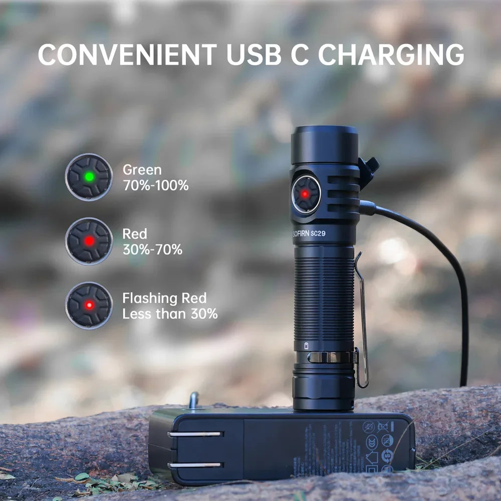 Sofirn SC29 3000 Lumens EDC Flashlight Rechargeable