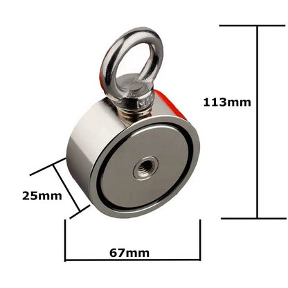 180KGX2 Powerful Double Side Search Magnet 15M Rope Strong Salvage Fishing Magnetic