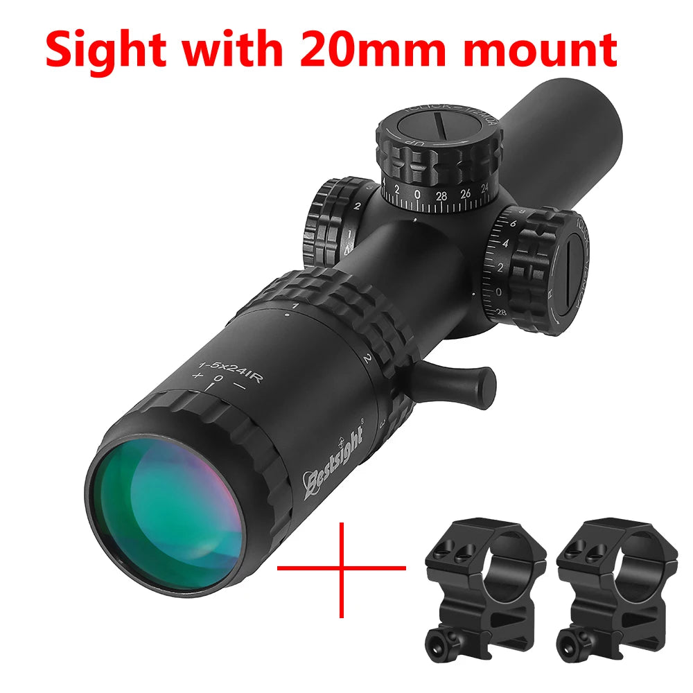 1-5X24 Tactical Optical Scope Red and Green Illuminated