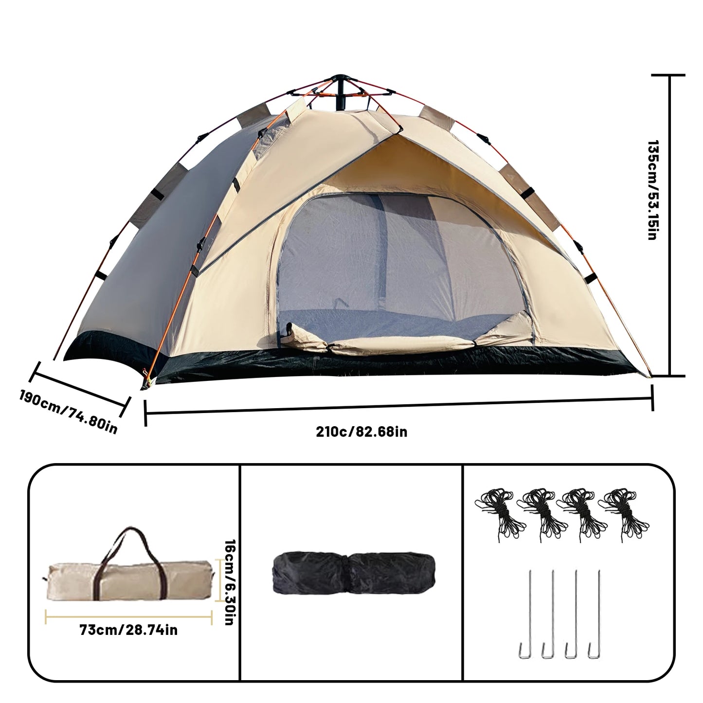 2-4 Person Camping Windproof Tents, Easy To Set Up, lightweight ,,Suitable For Family Travel, Outdoor Camping