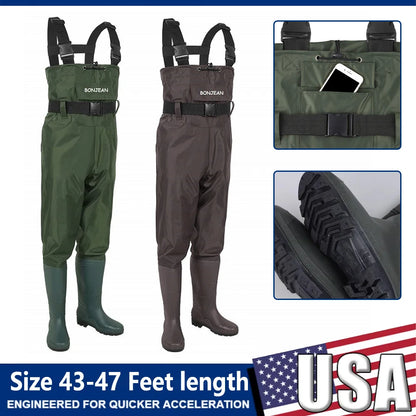 Waterproof Fishing Waders  Chest-Length  With Boots Durable Breathable Overalls Kit for Men Women Outdoor Raft Hunting