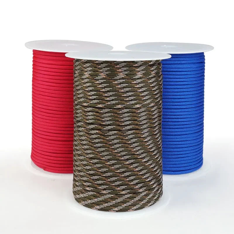 5M/15M/30M 7-Core 550 Paracord 4mm Parachute Cord Outdoor Camping