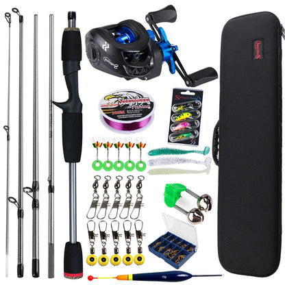Sougayilang Baitcasting Fishing Rod and Reel Combo 5Section Fishing Rod and 7.2:1 Gear Ratio Reel Full Kit