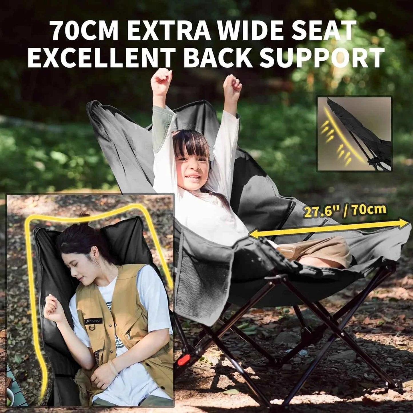 Naturehike Sea Star Recliner Outdoor Folding High Back Moon Chair 2-Position Adjustable Portable