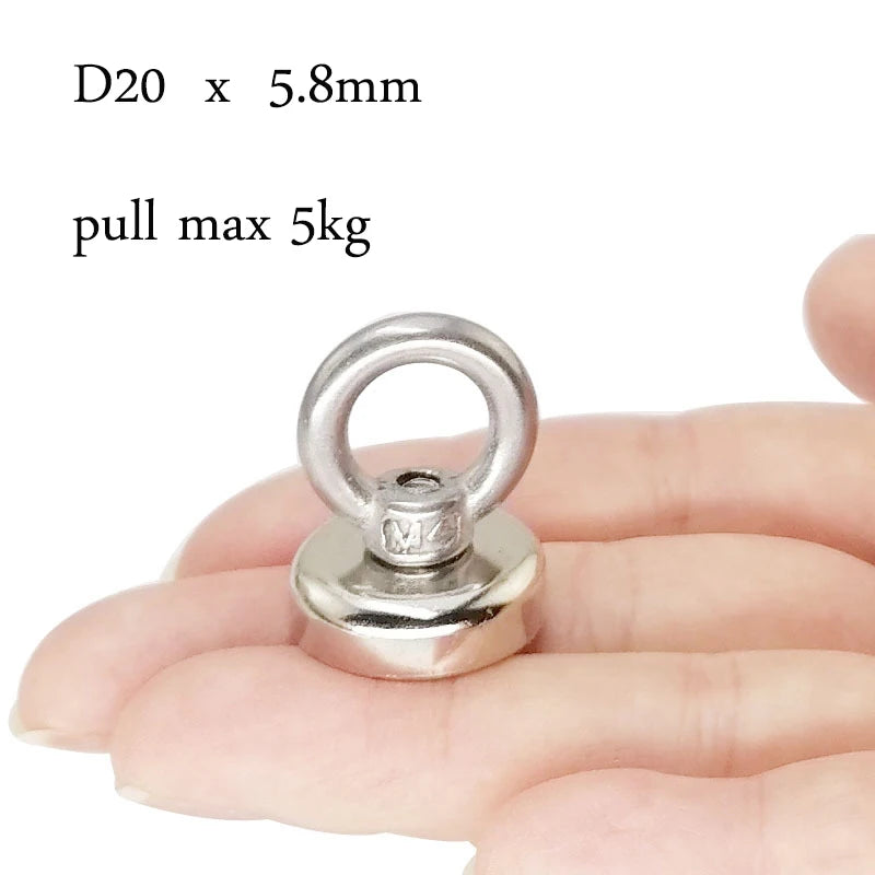 , Powerful Search Magnet with Eyebolt For Salvage Magnetic Fishing