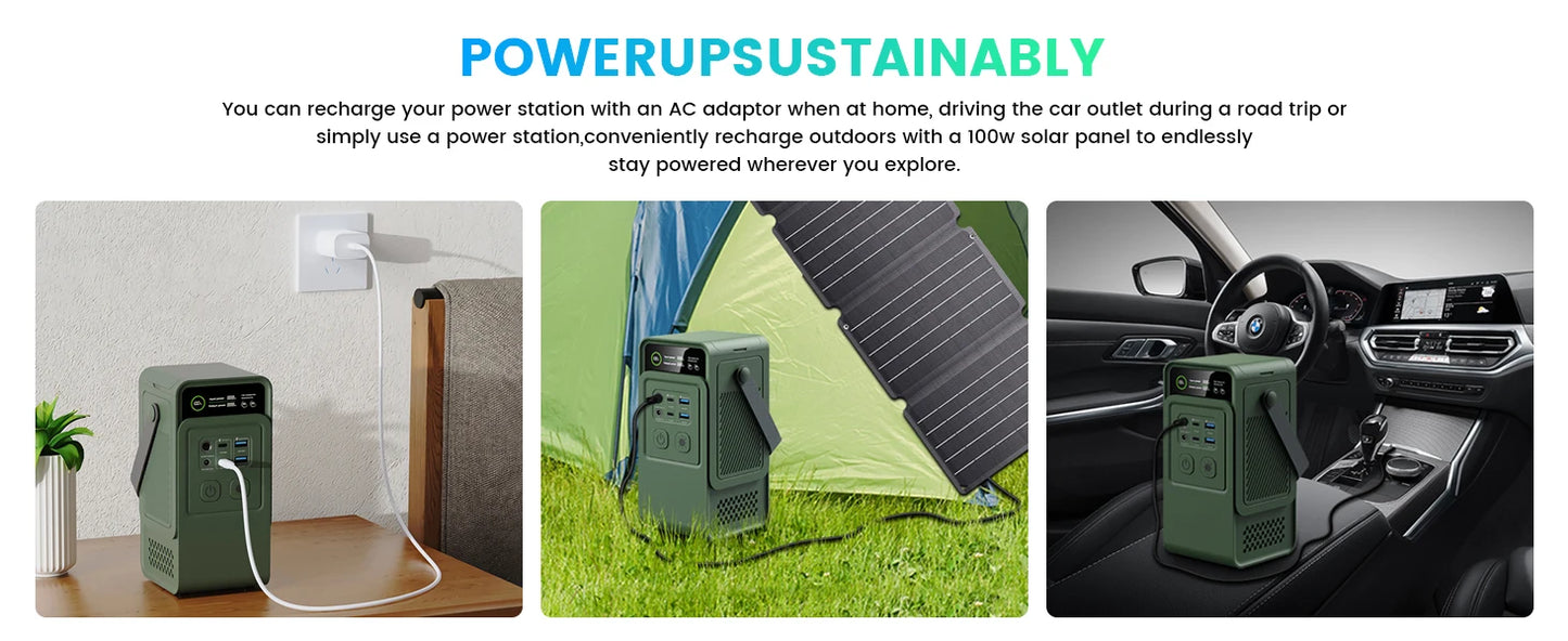 CTOLITY 200W Power Station Camping 192Wh Lifepo4 Power Bank 60000mAh Portable Charger Battery Emergency Power USB TYPE-C Port