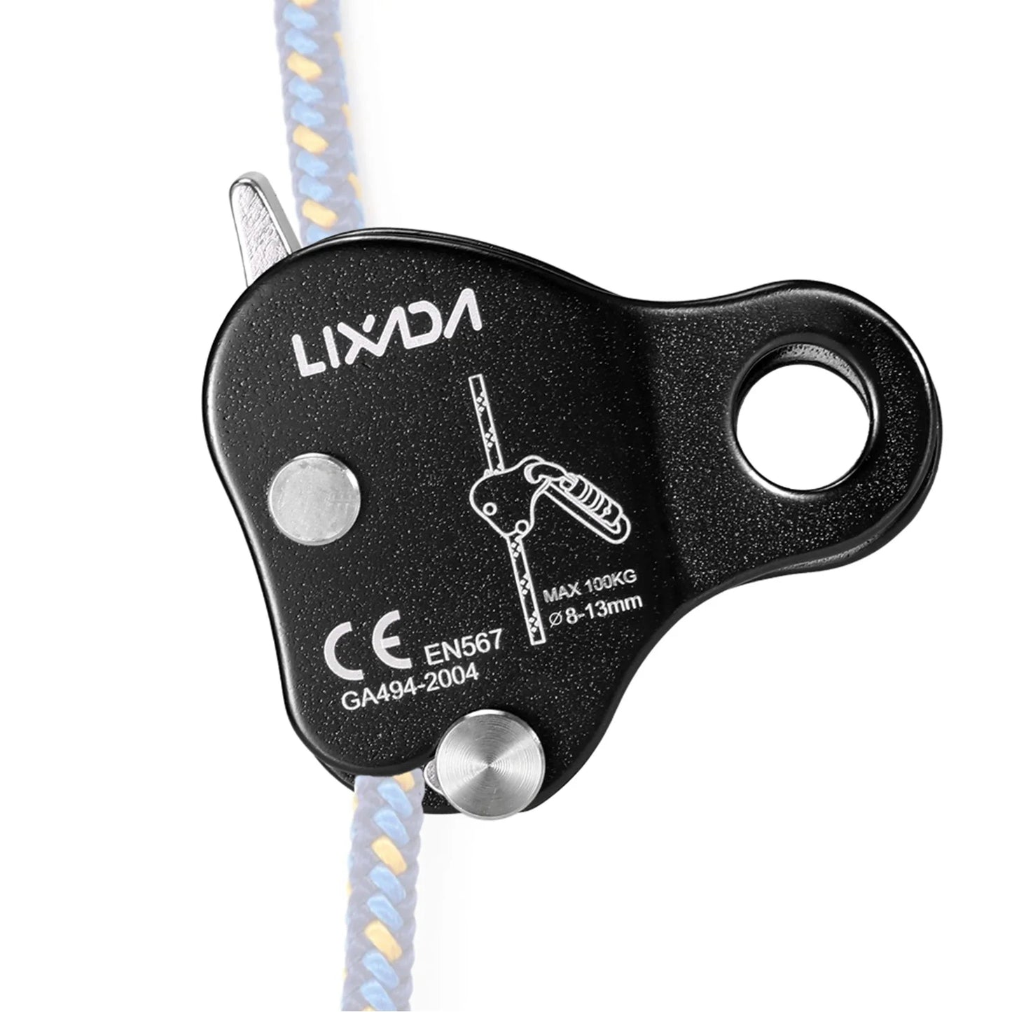 Climbing Ascender Lixada Climbing Protective Ascender 220LB Climbing  Device Rope Grip Outdoor Climbing Rigging 8-13MM Rope