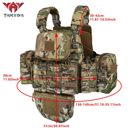 YAKEDA   Five piece equipment bag training vest, detachable and expandable, waterproof, wear-resistant and tear resistant