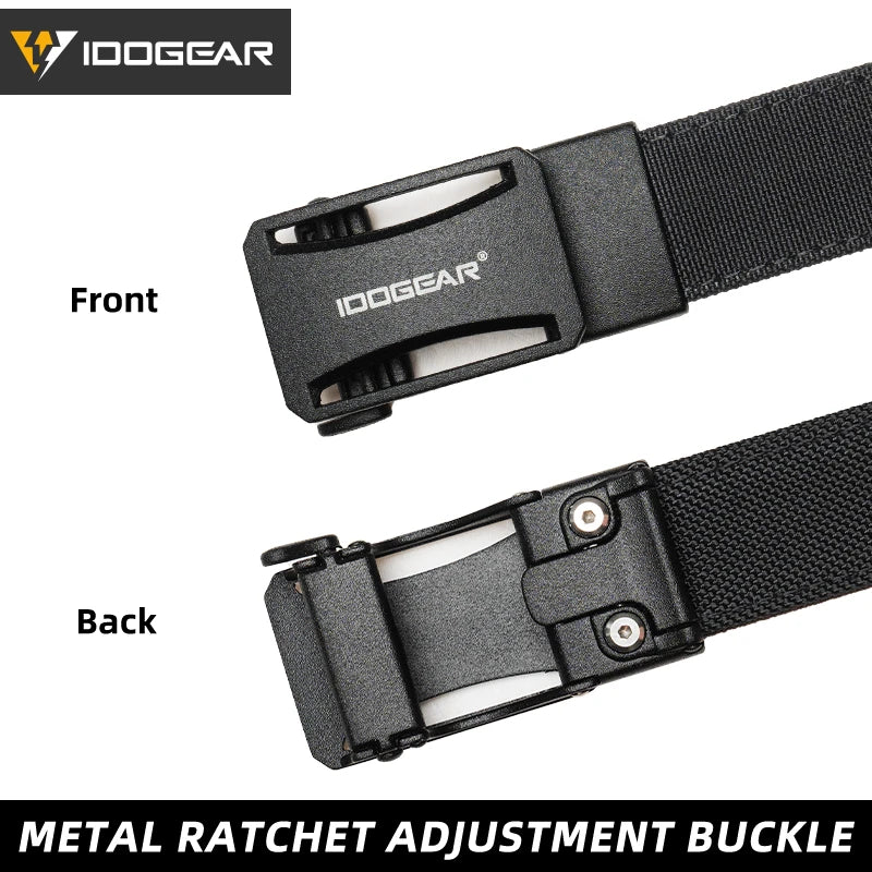 IDOGEAR Tactical Ratchet Belt 1.25” EDC Gun Belt Heavy-Duty Nylon CCW Belts