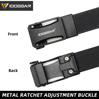 IDOGEAR Tactical Ratchet Belt 1.25” EDC Gun Belt Heavy-Duty Nylon CCW Belts