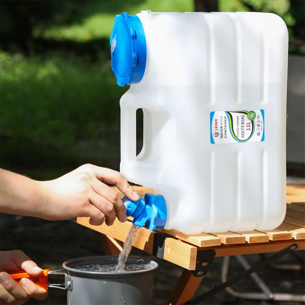 10/11/12L Drinking Water Container with Spigot Leakproof Camping Water Tank Large Capacity