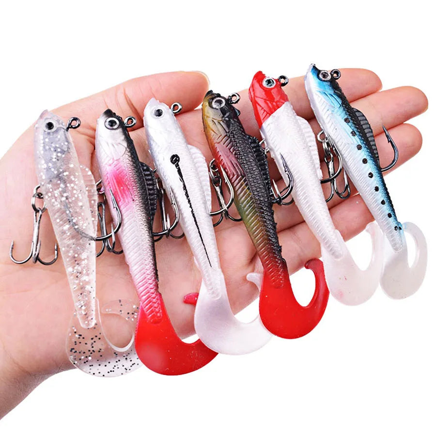 6PCS Wobblers Artificial Baits Fishing Tackle Soft Silicone Bait  Swimbait2027