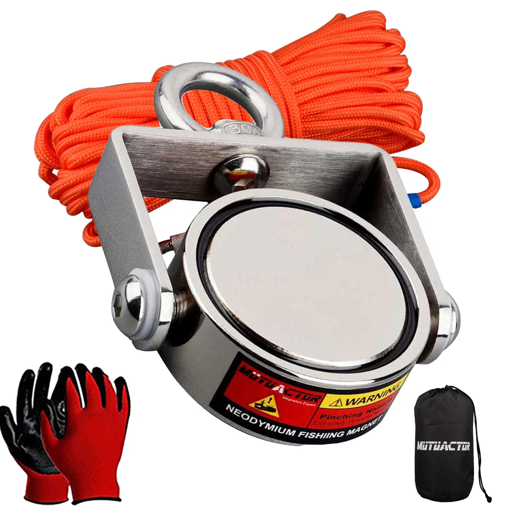 160KG*2 Strong Neodymium Magnet Double Side Super Power  Fishing Magnet with Searching Rope