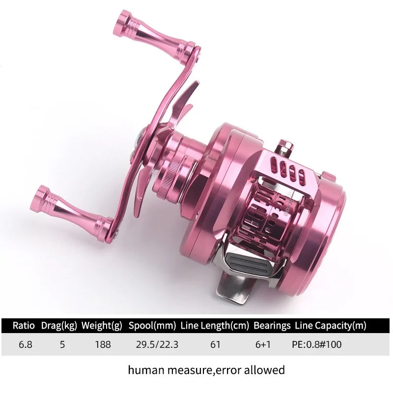 Kawa Fishing Reel Cast Drum Wheel DK100/150/200 Drag 7/15kg Casting Reel12+1BB Weigt 188/203g Metal Body Handle With Rubber Knob