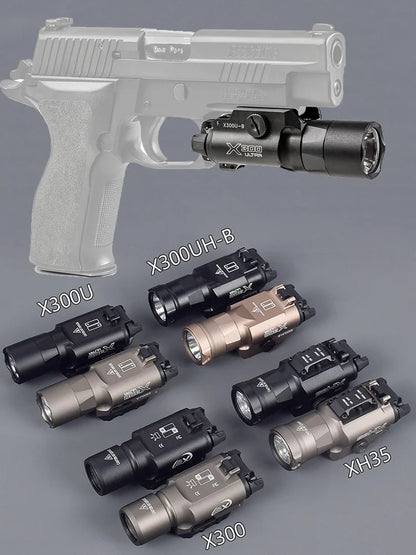 Tactical SureFire LOGO X300 Ultra XH35 X300UH-B Weapons Gun Light Lanterna Torch For Airsoft Pistol G17 G18 G19 G22 20mm Rail