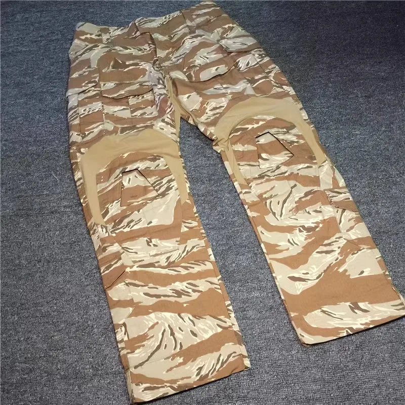 Desert Tiger Spotted Frog Suit Set, Outdoor Sports, G3 Frog Skin, Combat Pants, Training Suit, Gold, Tactical Top