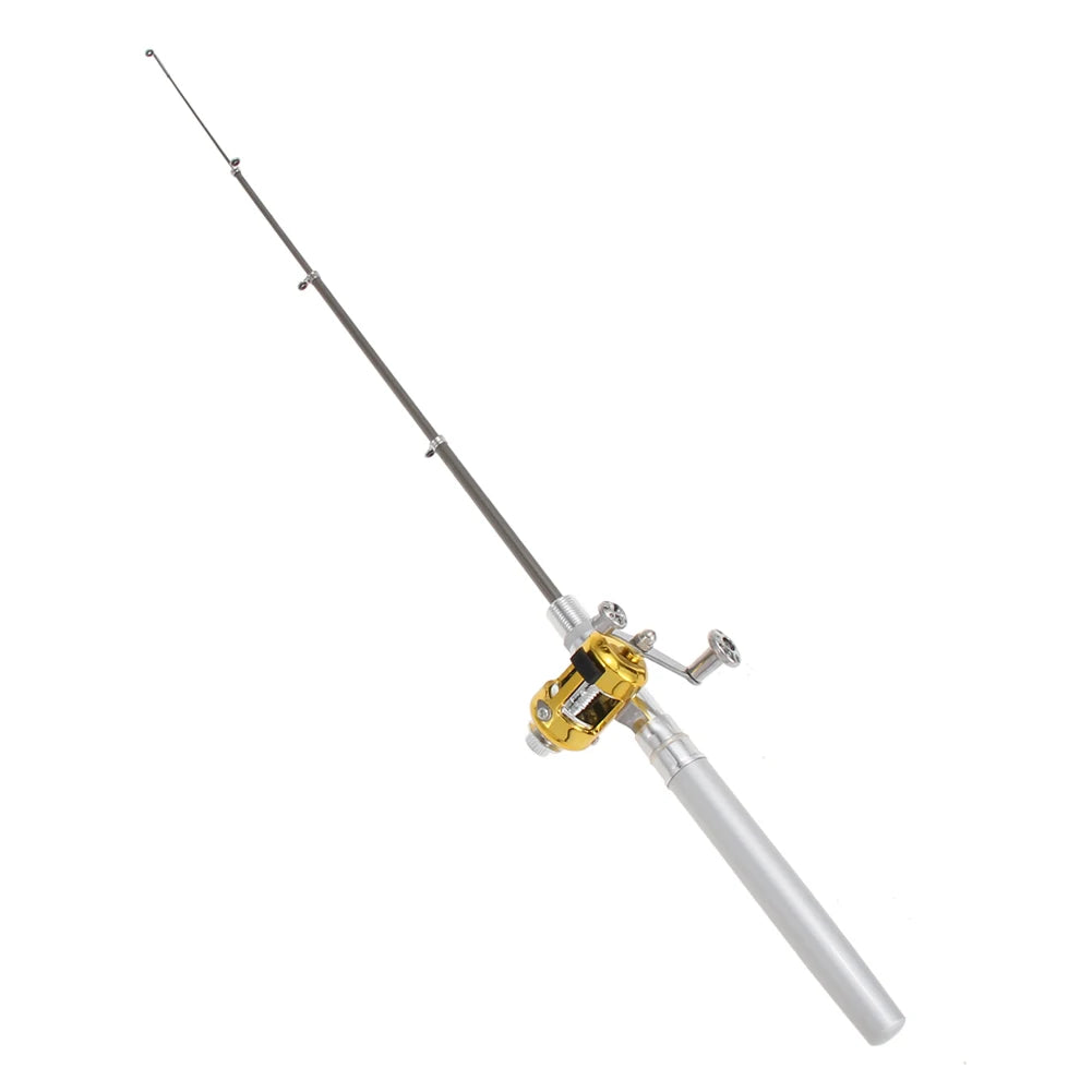 Aluminum Alloy Fishing Rod Pole Reel Multicolor Fishing Tool Pocket Fish Pen