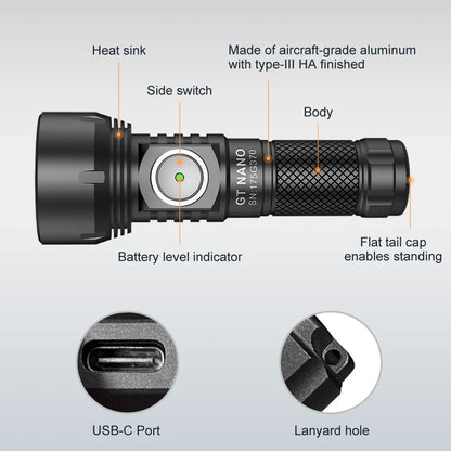 Professional Outdoor Flashlight   450 meters USB TYPE