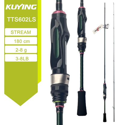 KUYING TETON Stream 5‘10“ 1.75m 6‘0“ 1.8m Spinning Casting Fishing Lure Rod Carbon FUJI Fast Speed Action River 0.3-8g 1-8lb
