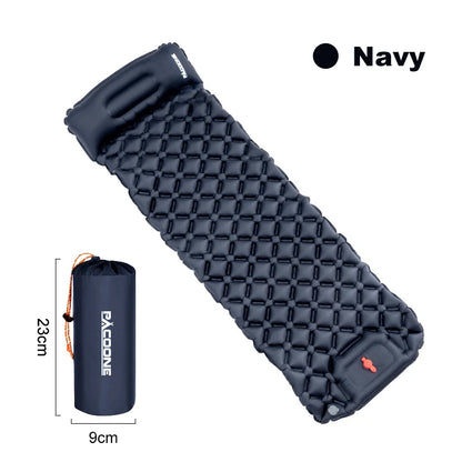 PACOONE Outdoor Sleeping Pad Camping Inflatable Mattress Built-in Pump Ultralight