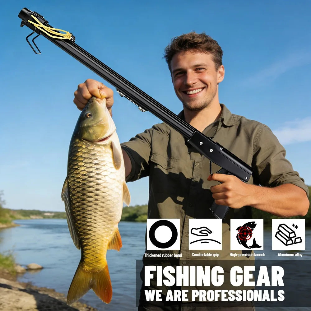 Fishing Slingshot Rod with Reel   Aluminum  Fishing Device