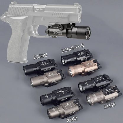 Tactical SureFire LOGO X300 Ultra XH35 X300UH-B Weapons Gun Light Lanterna Torch For Airsoft Pistol G17 G18 G19 G22 20mm Rail