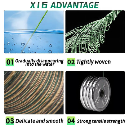 YGKX Fishing Lines X16 Strands Braided PE Line 300/500M