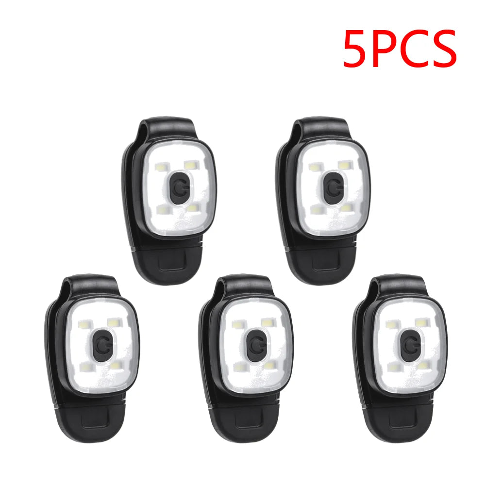 2-10PCS LED Clip Flashlight USB Charging LED Multifunction Lightweight Warning Lights for Night Walking