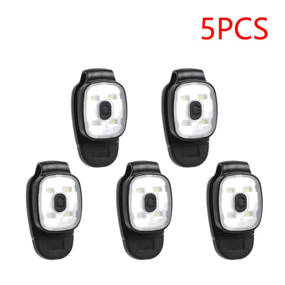 2-10PCS LED Clip Flashlight USB Charging LED Multifunction Lightweight Warning Lights for Night Walking