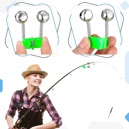 10-1PC Fishing Bite Alarms Fishing Rod Bells Tip Clip Bells Ring Green ABS