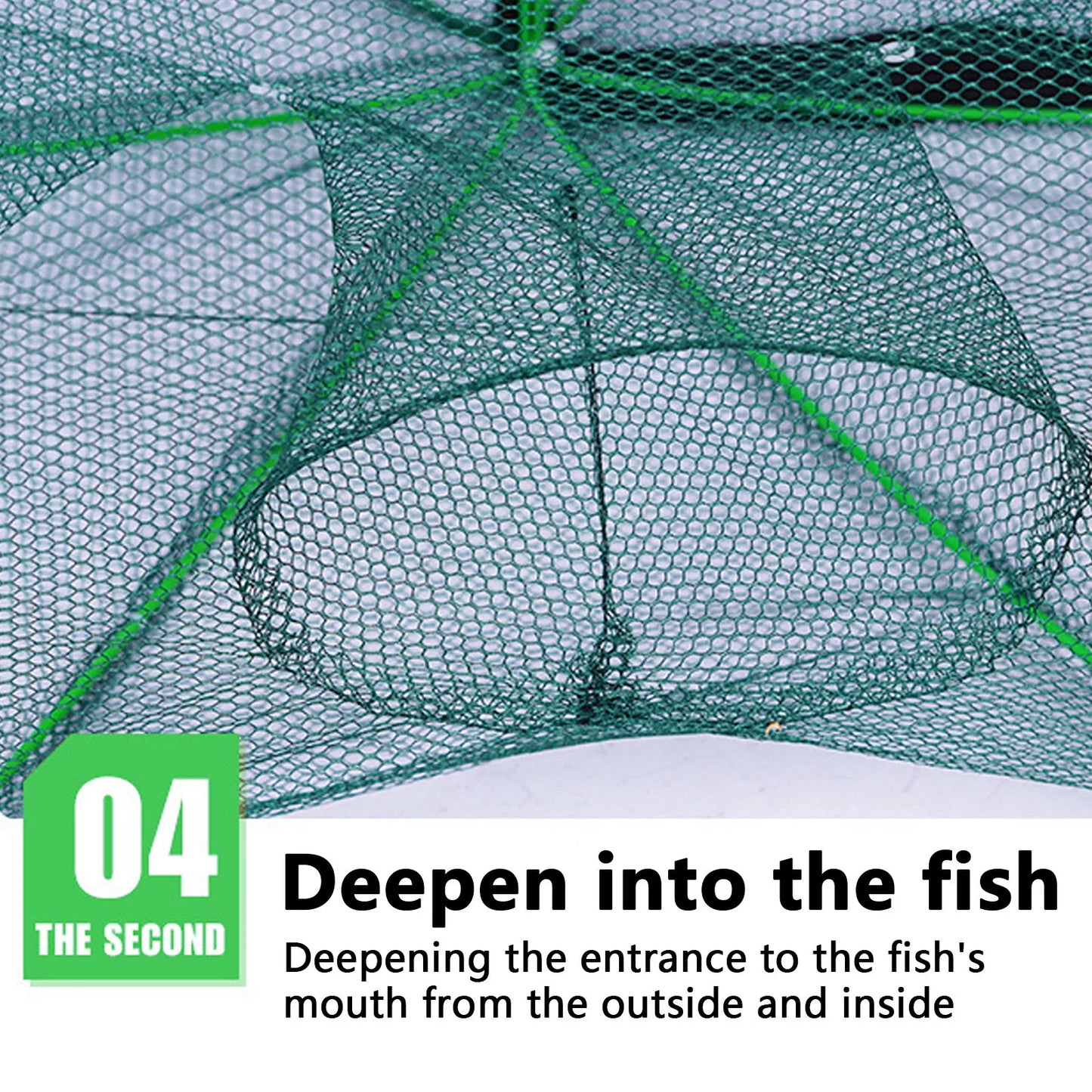 Folding lobster cage 2025  fish shrimp crayfish crab fishing net nylon material