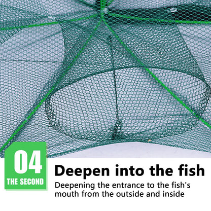 Folding lobster cage 2025  fish shrimp crayfish crab fishing net nylon material