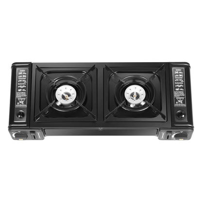 Double Head Barbecue Gas stove with Baking Tray   Outdoor