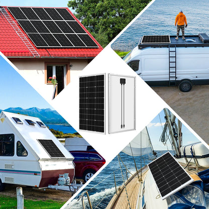 DOKIO 18V 100W Rigid Solar Panel  18V Monocrystalline Silicon Waterproof Solar Panel Charging 12V #DSP-100M Camping/Home/RV