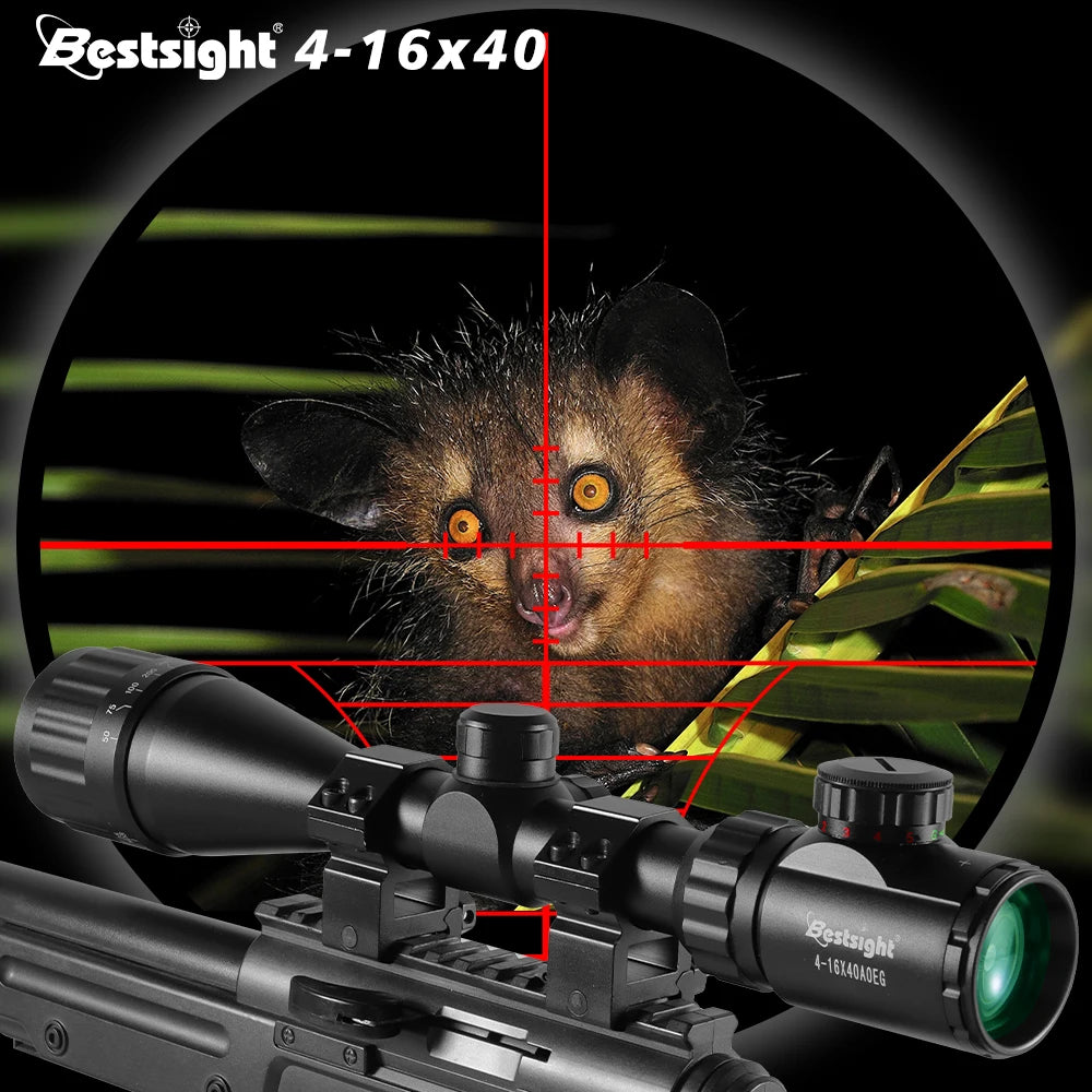 4-16X40 AOE Optics Hunting Riflescope Red&Green Dot Illuminated
