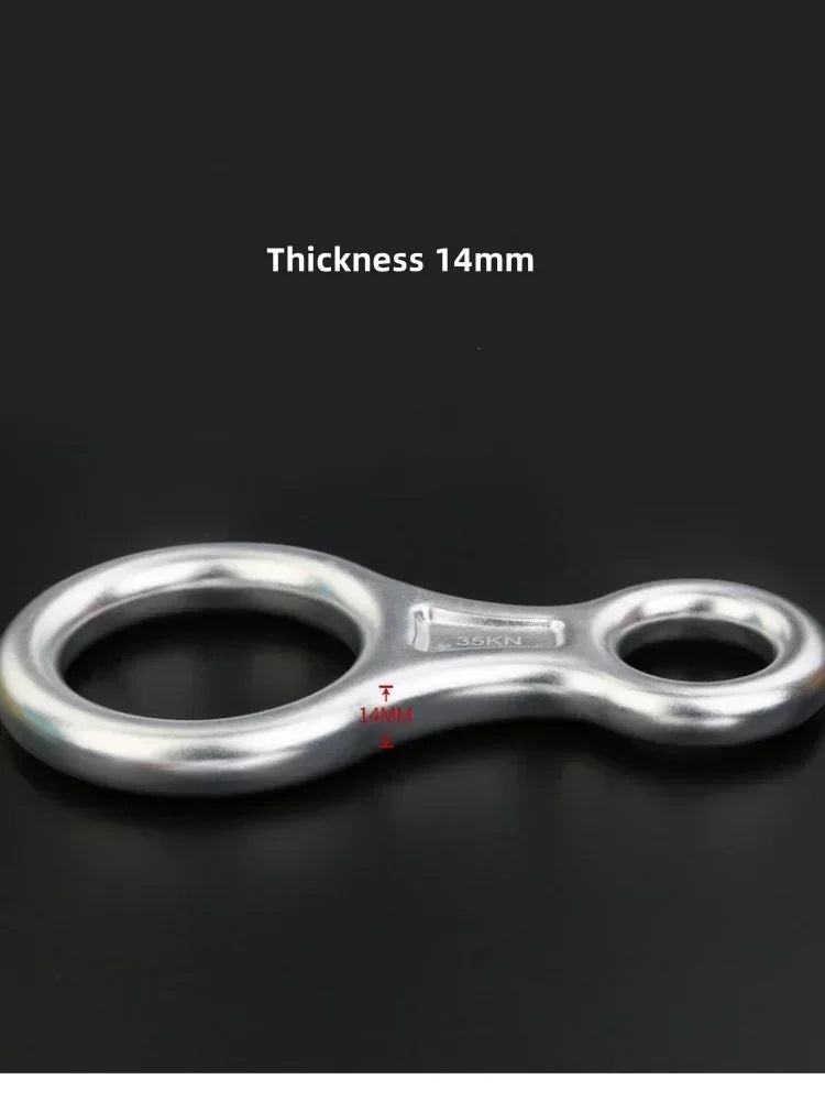 1Pcs Rock Climbing Carabine 8 Shape Rigging Descender Aluminum Figure Belay Device Abseiling 35kN Eight Ring Downhill Equipment