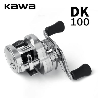 Kawa Fishing Reel Cast Drum Wheel DK100/150/200 Drag 7/15kg Casting Reel12+1BB Weigt 188/203g Metal Body Handle With Rubber Knob