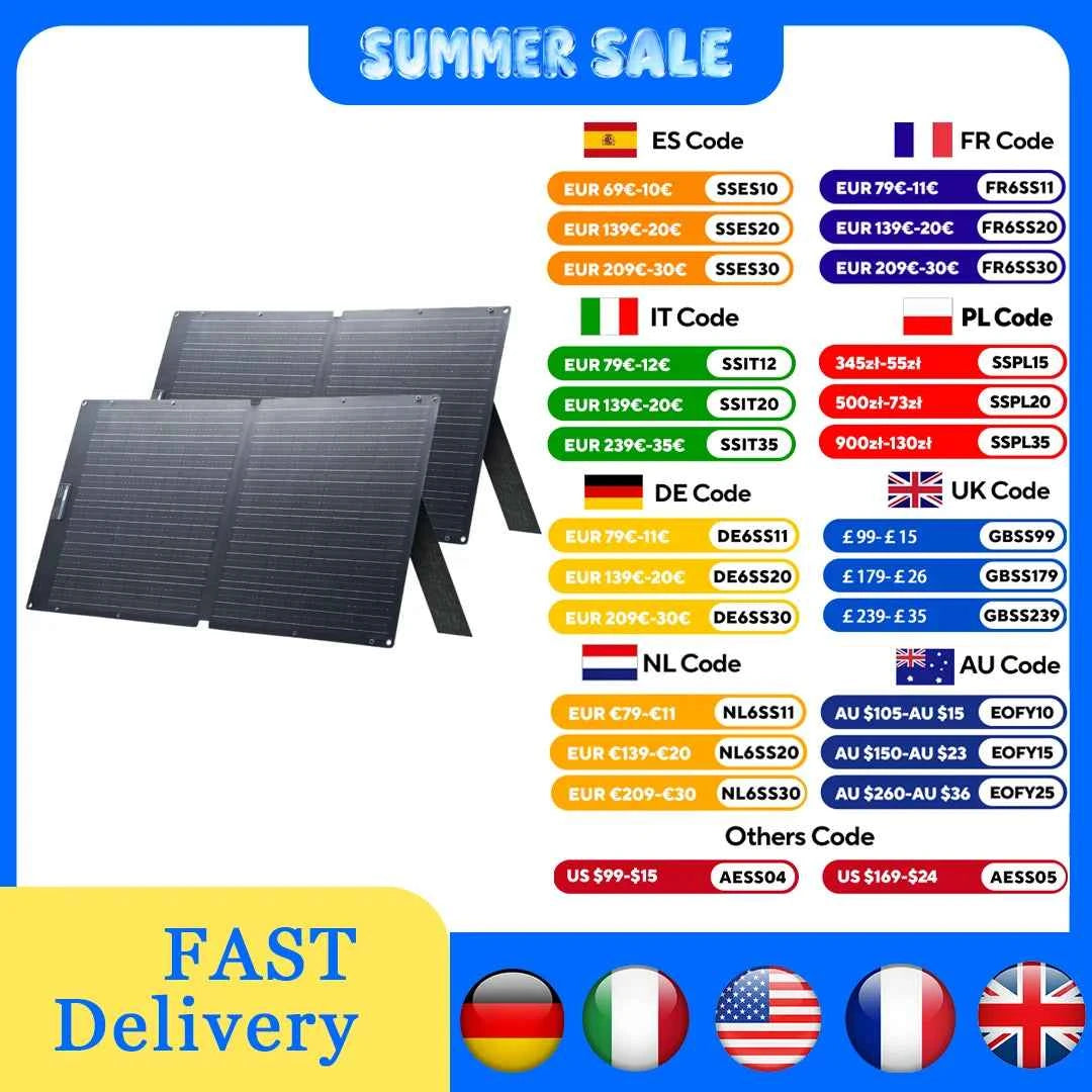 ALLPOWERS SE100 100W Solar Panel 100W/200W IP68 Waterproof Monocrystalline Foldable Solar Panel for Power Station Outdoor